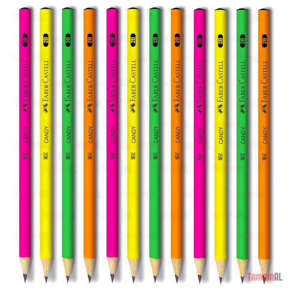 FABER CASTELL YUVARLAK KURŞUN KALEM 1 DÜZNE (12 ADET) FARKLI RENK - 3
