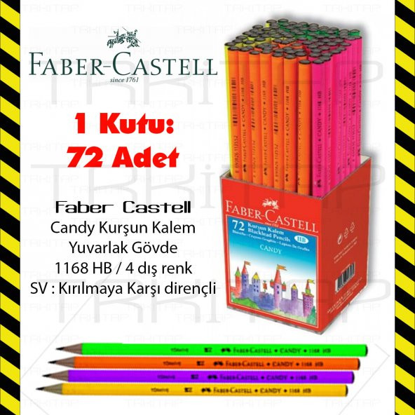 FABER CASTELL YUVARLAK KURŞUN KALEM 72 ADET - 4 FARKLI RENK - 5
