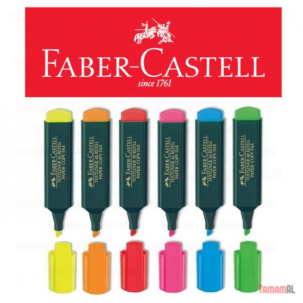 FABER CASTELL FOSFORLU KALEM İŞARETLE KALEMİ 1548 TEXTLİNER 2ADET - 5