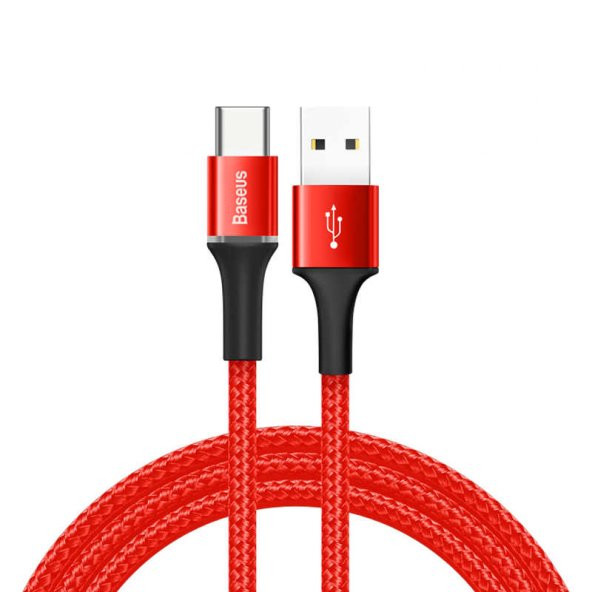 Baseus halo data kablo USB  Type-C 3A 1m Kırmızı CATGH-B09