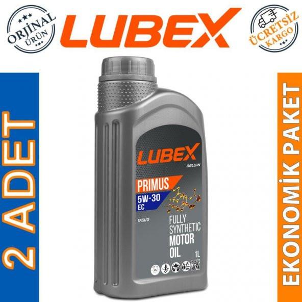 Lubex Primus EC 5W-30 1 Lt Tam Sentetik Motor Yağı (2 Adet)
