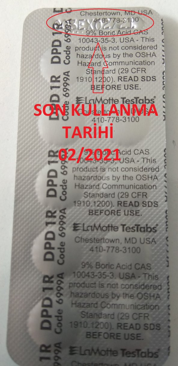DPD1 Serbest Klor Test Hapı Havuz Test Kiti Yedek Tablet (5FOLYO) - 3