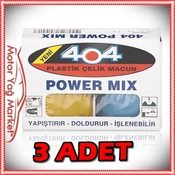 404 Power Mix Plastik Çelik Macun Kaynak 80 Gr  (3 ADET)