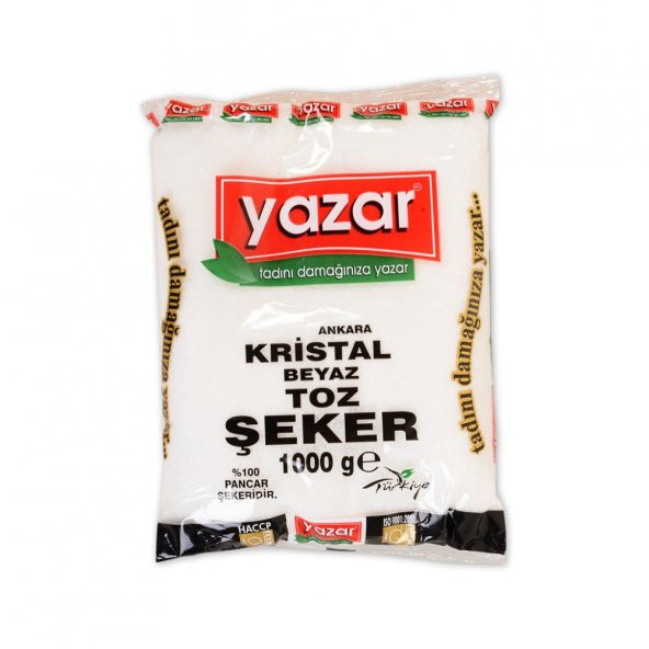 Yazar Toz Şeker 1 kg x 12 Adet Koli