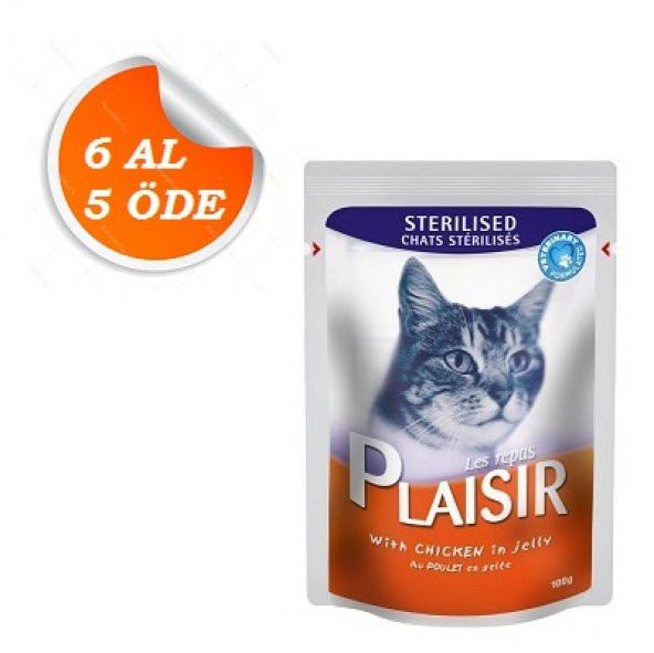 Plaısır Tavuklu Kısırlaştırılmış Yetişkin Pouch Kedi Konservesi 1