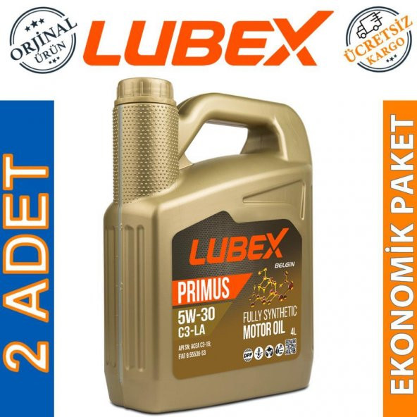 Lubex Primus C3-LA 5W-30 4 Lt Partiküllü Motor Yağı (2 Adet)