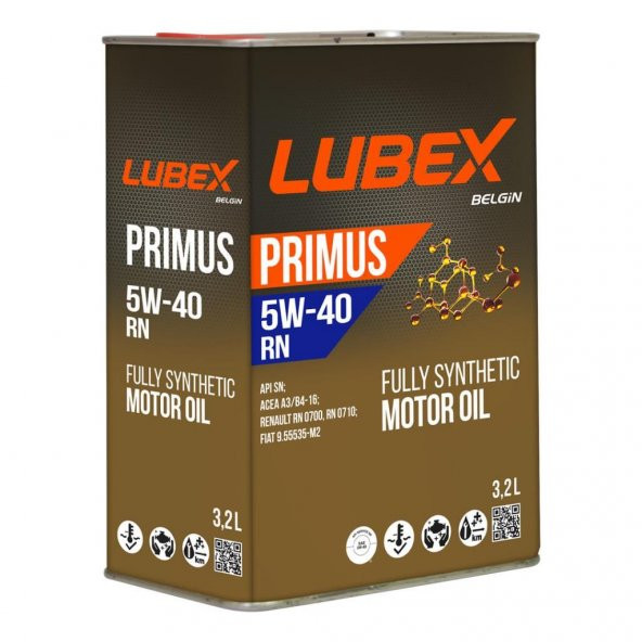 Lubex Primus RN 5W-40 3.2 Lt Tam Sentetik Motor Yağı (4 Adet) - 2