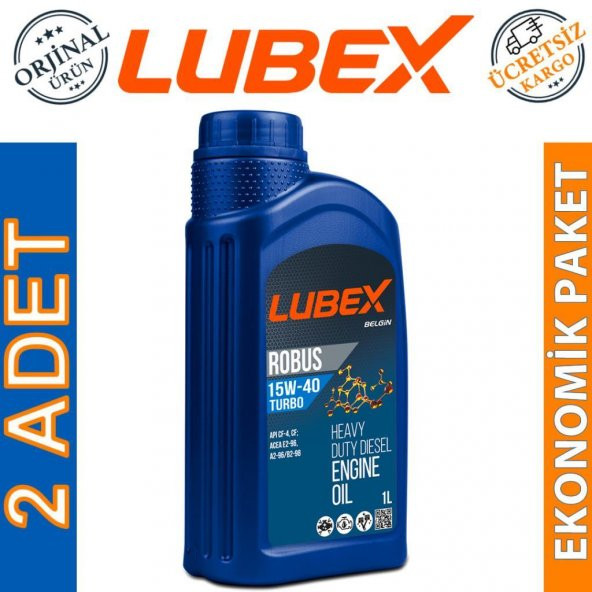 Lubex Robus Turbo 15W-40 1 Lt Mineral Motor Yağı (2 Adet)