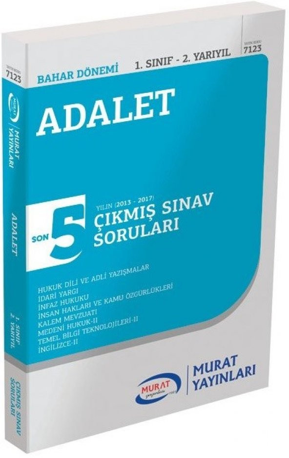 Murat Yayınları AÖF Adalet 1. Sınıf 2. Yarıyıl Çıkmış Sınav Soruları