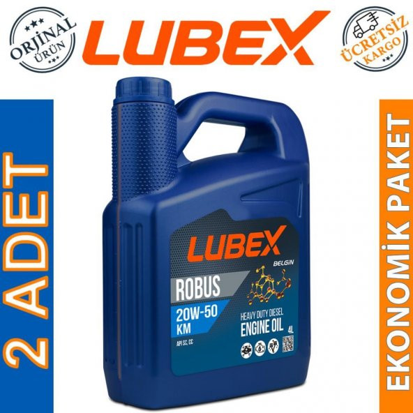 Lubex Robus KM 20W-50 4 Lt Mineral Motor Yağı (2 Adet)