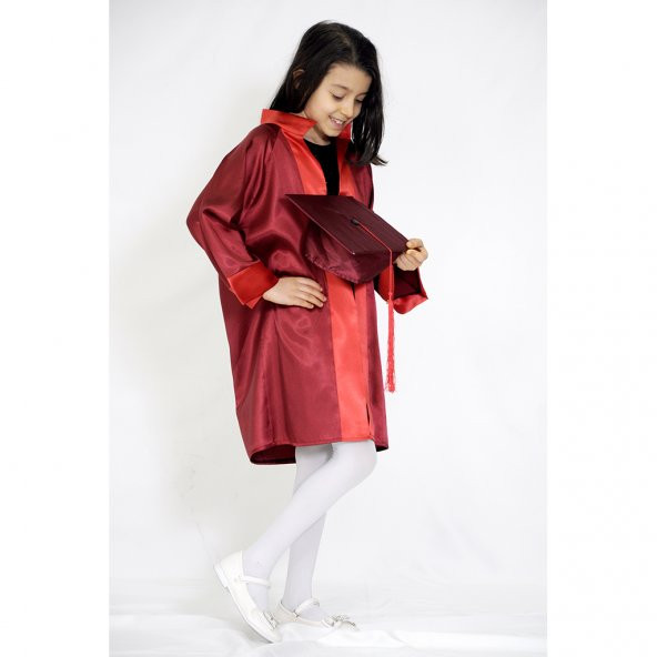 Mezuniyet Kep Cübbe Anaokul Bordo Kırmızı - 2