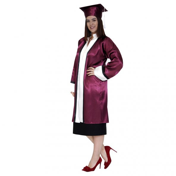 Mezuniyet Kep Cübbe Lise Bordo Ekru - 2