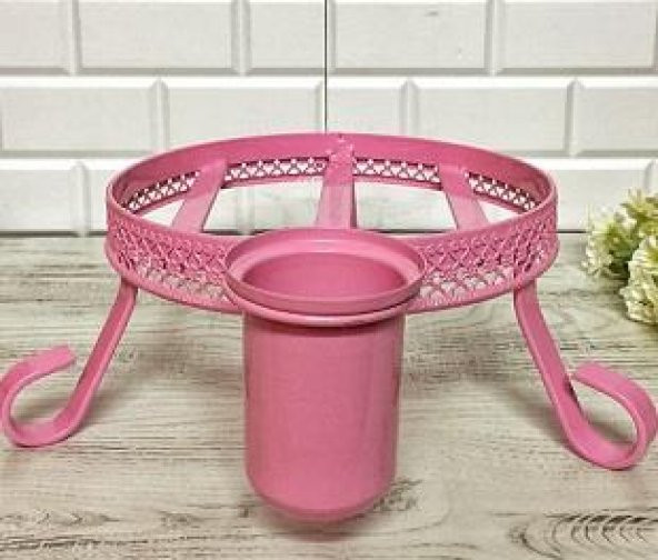 Ferforje Paslanmaz Metal Pembe Renk Su Bidonu Damacanalık - 1