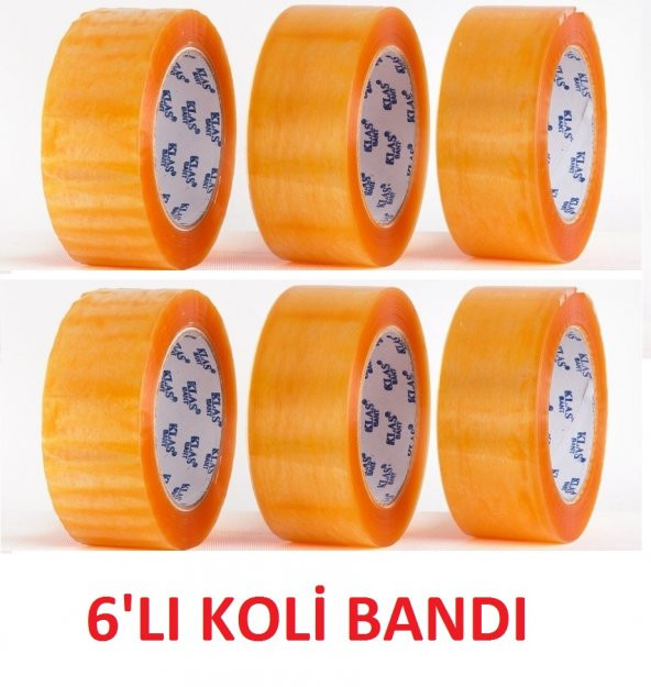 KLAS Plustape Bal Rengi Şeffaf Koli Bandı 6 lı Paket