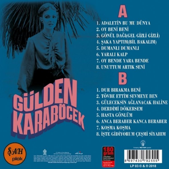 GÜLDEN KARABÖCEK – 1971-1973 ŞAH PLAK KAYITLARI (LP) - 2