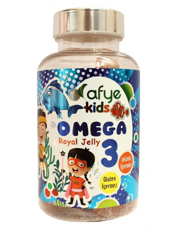 AFYE Kids Güçlendirilmiş Şeker Omega-3 (Arı Sütü) 50 Ayıcık Jelibon