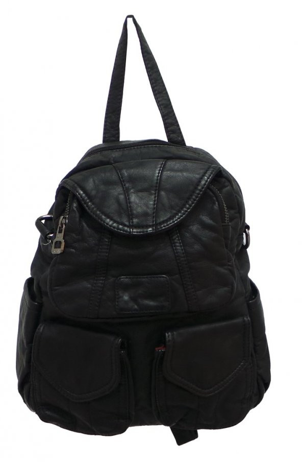 BARCELONA YIKAMA DERİ KADIN SIRT ÇANTASI - 3