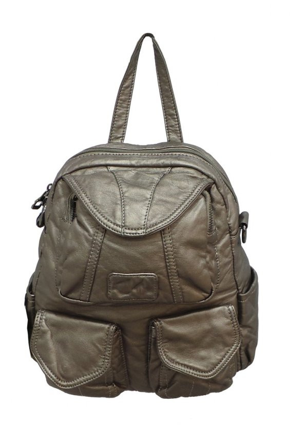 BARCELONA YIKAMA DERİ KADIN SIRT ÇANTASI - 6