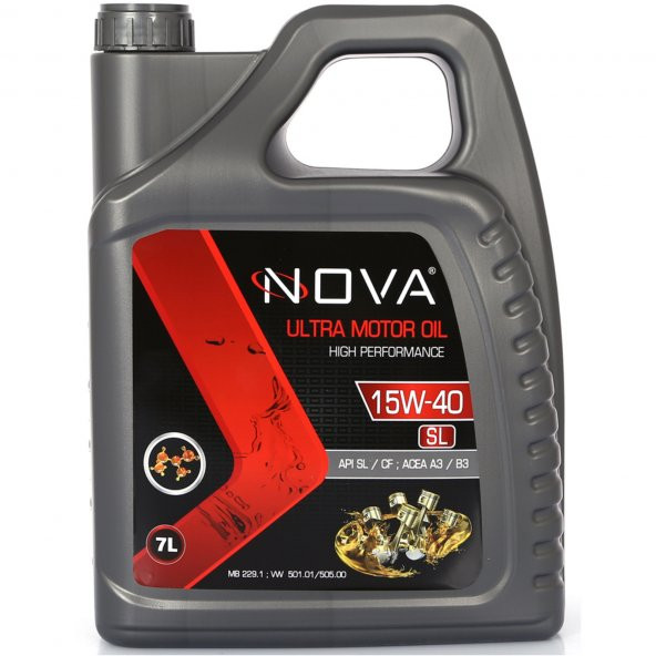 Nova 15W-40 SL 7 Litre Motor Yağı Benzin, Lpg, Dizel Araç