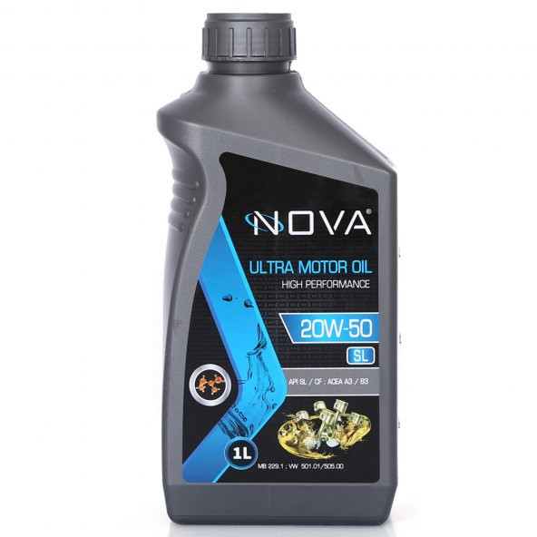 Nova 20W-50 1 Litre Motor Yağı Benzin, Lpg, Dizel Uyumlu