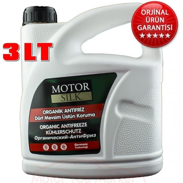 Motor Silk -55 Derece 3 Litre Konsantre Organik Kırmızı Antifiriz