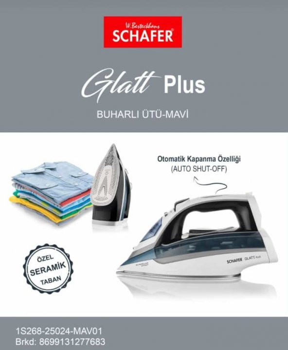 Schafer Glatt Plus Buharlı Ütü 2600W