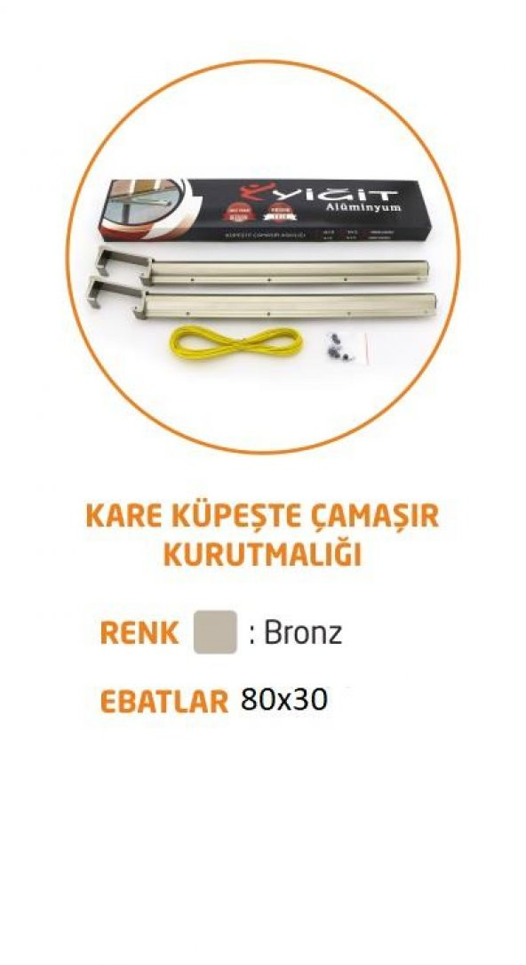 KARE ALÜMİNYUM BALKON ÇAMAŞIRLIK KURUTMALIK 60X25 VE 80X30 ÖLÇÜ SEÇENEGİ - 2