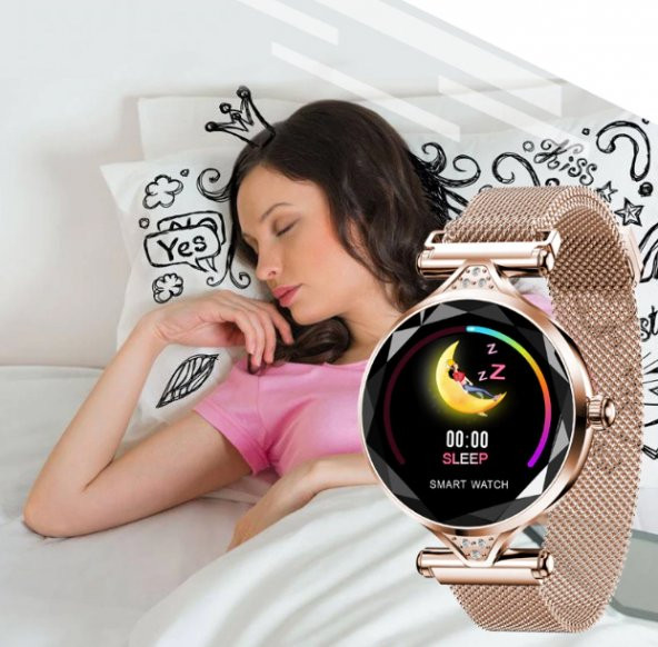 Olix H1 Smart Watch Bayan Akıllı Saat Nabız Ölçer Uyku ve Spor Faliyetleri - 5