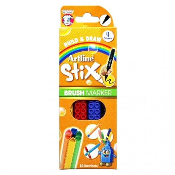 Artline Stix Brush Marker 4 Renk Esnek Uçlu Keçeli Kalem