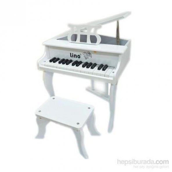 30 Tuşlu Ahşap Kuyruklu Piyano Beyaz
