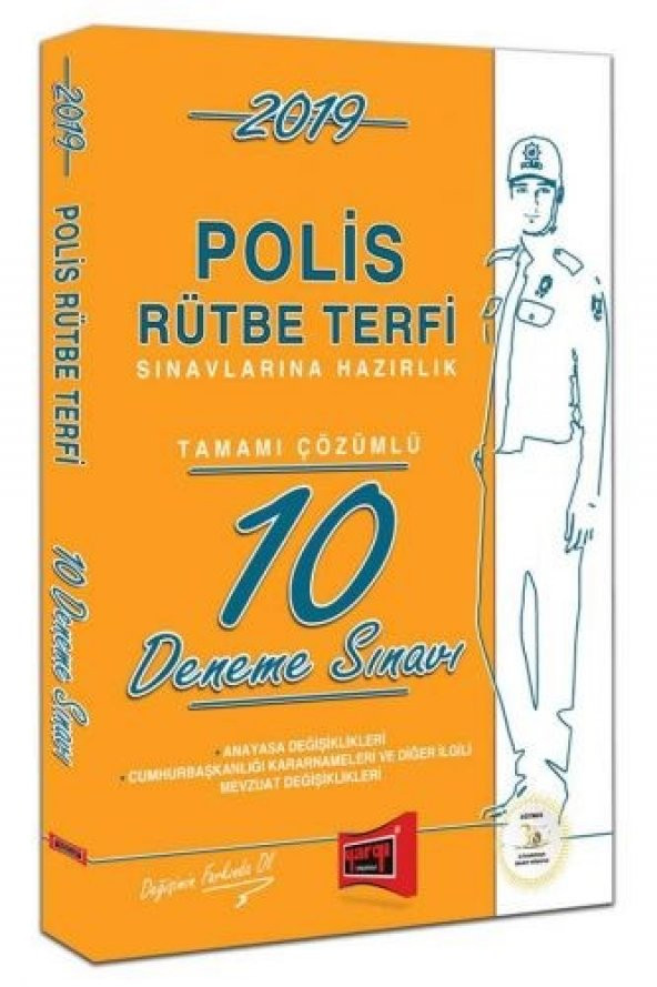 Yargı Yayınları 2019 Polis Rütbe Terfi Sınavlarına Hazırlık Tamamı Çözümlü 10 Deneme Sınavı