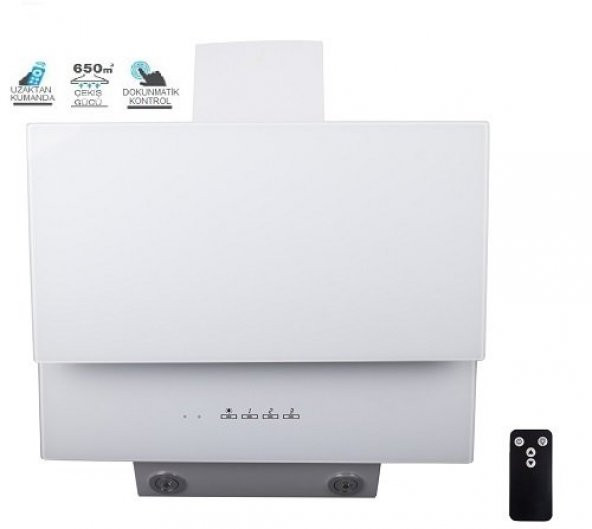 CVS DN 1156 2 Cam Eğimli Digital Davlumbaz Beyaz (Dokunmatik Panel) - 2