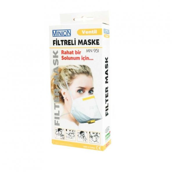 Minion Ventil Maske Sarı FFP1 Ventilli Filtreli 2 Adet MN951
