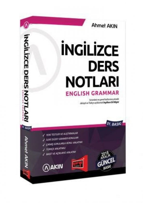 Akın Dil & Yargı Yayınları YDS Grammar İngilizce Ders Notları 51. Baskı