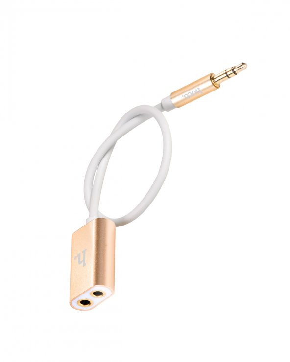 Hoco UA1 Audio kablo 3.5 mm 2 girişli Gold 20cm