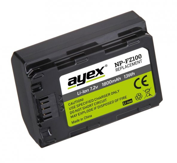Sony A9, A9R, A9S, A7 III, A7R III İçin Ayex NP-FZ100 Batarya - 2