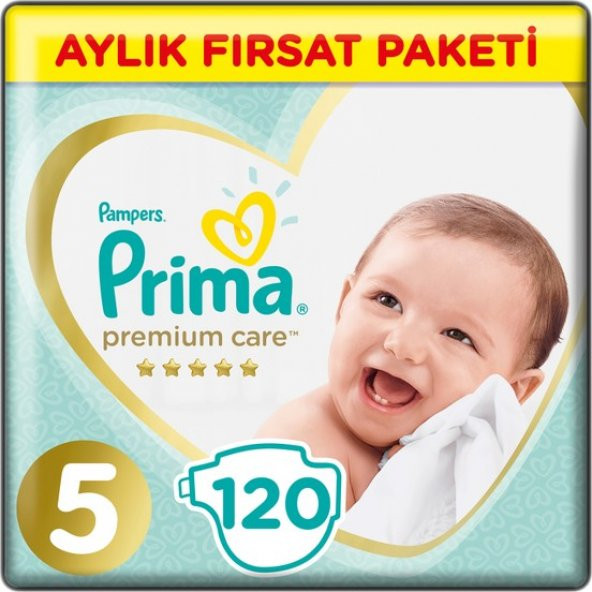 Prima Bebek Bezi Premium Care 5 Beden Junior Aylık Fırsat Paketi 120 Adet