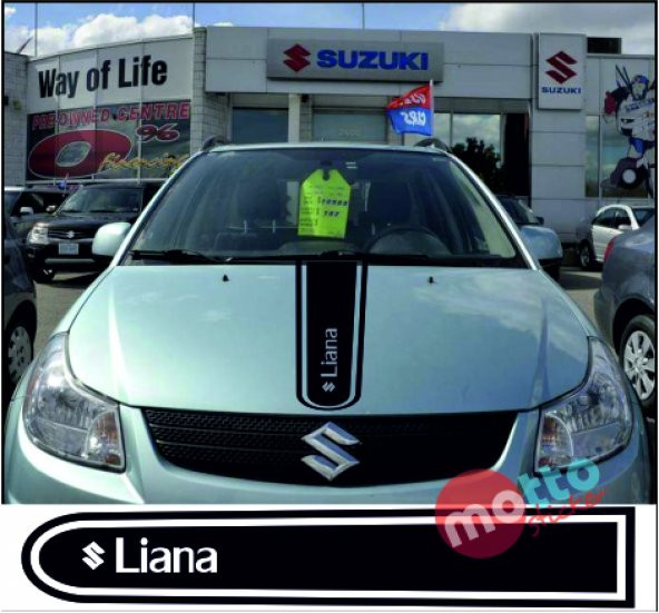 Suzuki Liana Logolu Otomobil Ön Kaput Şeridi Kaput Sticker