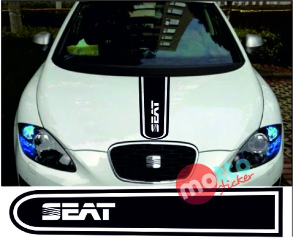 Seat Logolu Otomobil Ön Kaput Şeridi Kaput Sticker