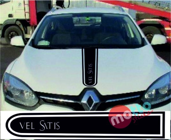 Renault Velsatis Logolu Otomobil Ön Kaput Şeridi Kaput Sticker