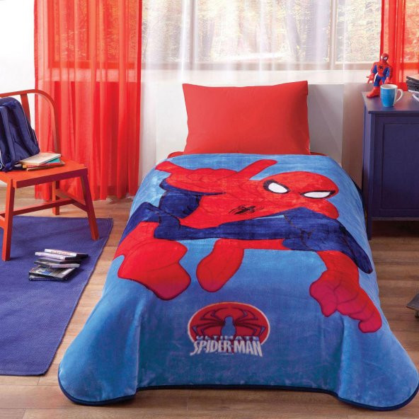 Spiderman Web Tek Kişilik Lisanslı Battaniye