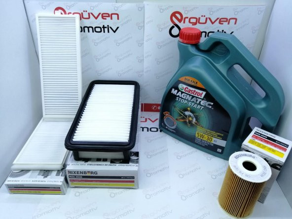 Hyundai Getz Dizel Filtre Bakım Seti ve Motor yağı Castrol