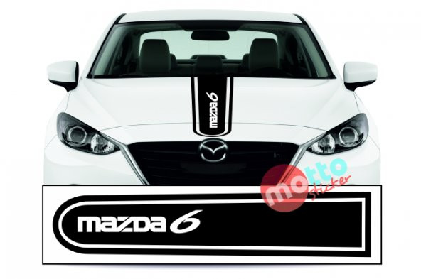 Mazda 6 Logolu Otomobil Ön Kaput Şeridi Kaput Sticker