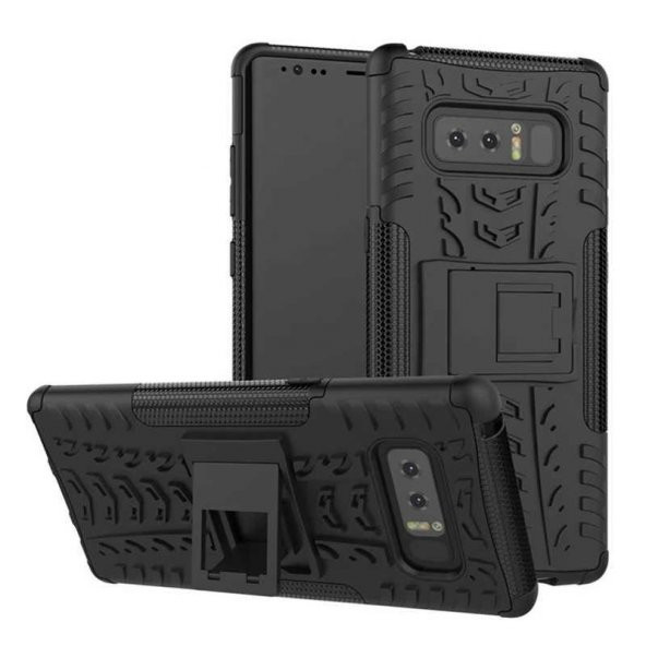 Edelfalke Samsung Galaxy Note 8 Kılıf Hibrit Silikon Siyah
