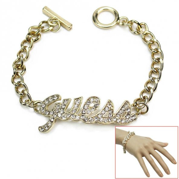 GUESS ALTIN KAPLAMA (18 GP) ZİRKON TAŞLI BİLEKLİK SEVGİLİLER GÜNÜ - 3