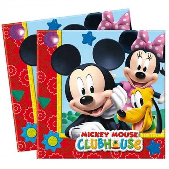 Mickey Mouse Lisanslı Çift Katlı Parti Peçetesi (20 Ad.)