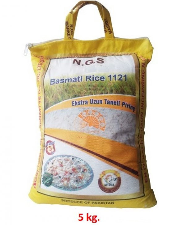 Yelpaze NGS 1121 Sellah A Kalite Sarı Paket Basmati Pirinci (5 Kg)