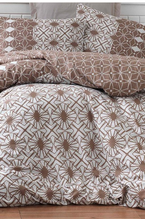 Alize 100 Pamuk Çift Kişilik Nevresim Takımı Kahve - Resim 2