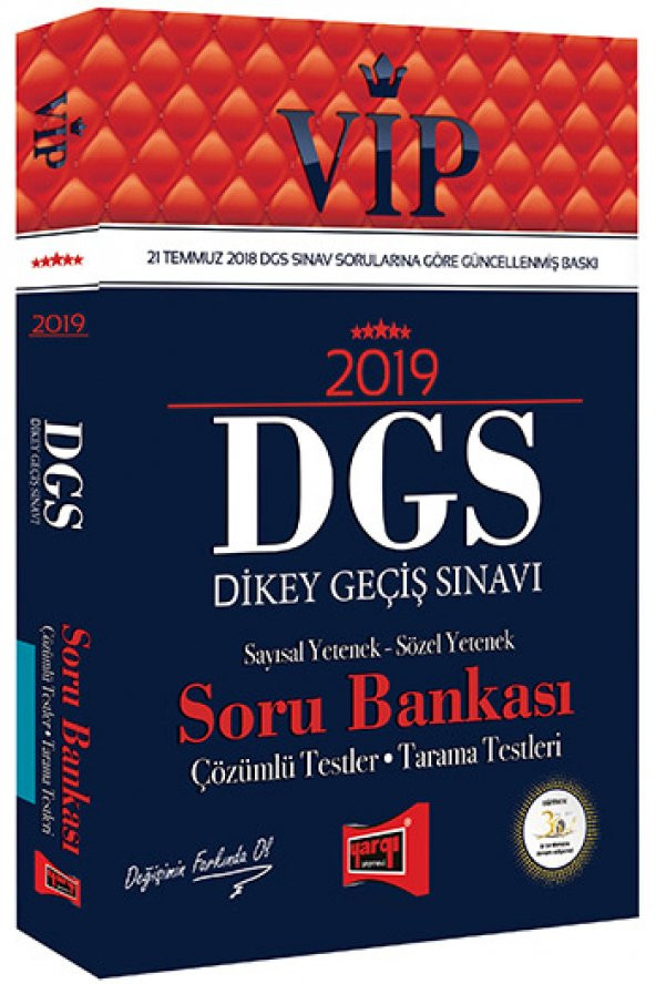 Yargı Yayınları 2019 DGS VIP Sayısal - Sözel Yetenek Soru Bankası