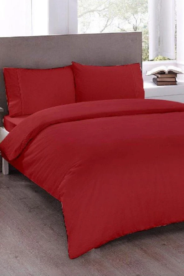 Çeyiz Diyarı Pure Çift Kişilik Nevresim Takımı Kırmızı - Resim 2